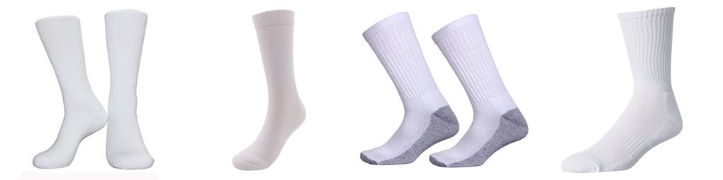 white polyester socks